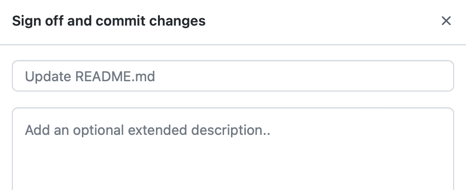 Captura de pantalla del formulario de confirmación en un repositorio. El título del formulario es "Aprobar y confirmar cambios".